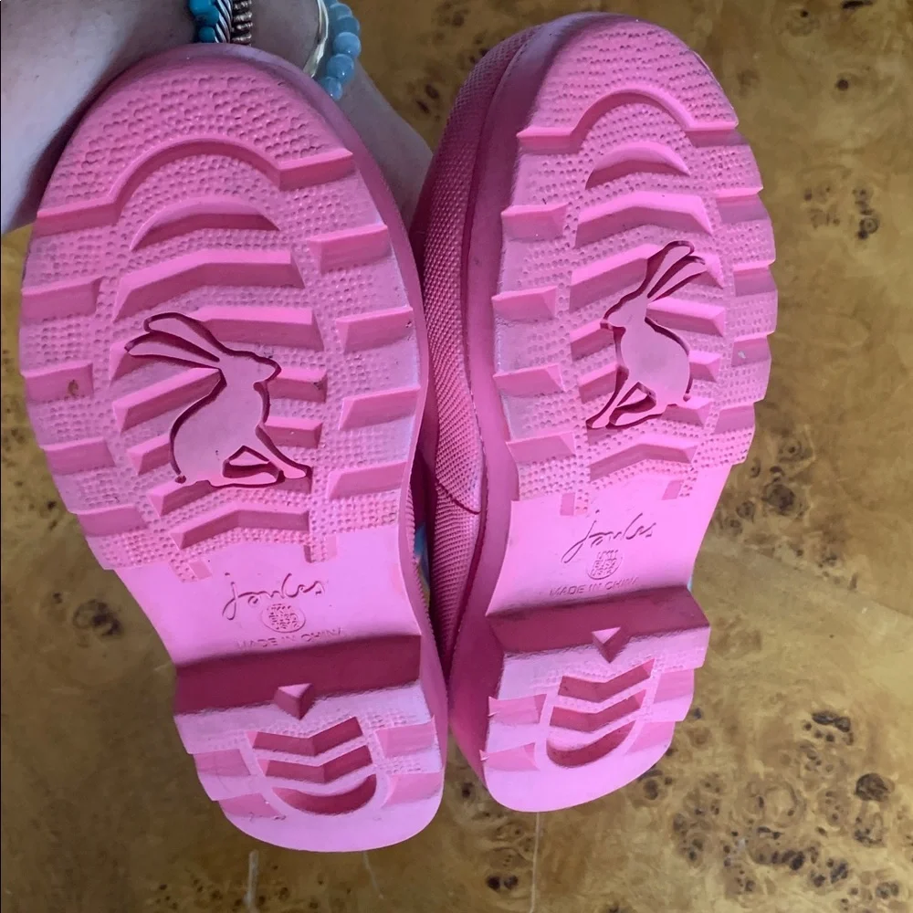 Joules Pink Rain Boot Girls 12